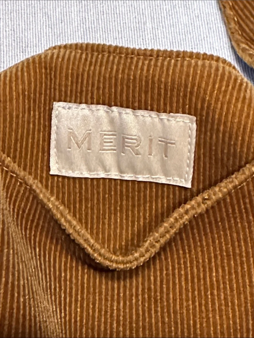 Corduroy Shoulder Hobo Bag in Camel Brown by Merit